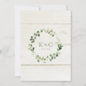 Vrijgezellenfeest - Rustiek eucalyptus groen Kaart (Achterkant)