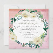 Vrijgezellenfeest Rustiek Ivoor Roos Blush Waterve Kaart (Voorkant)