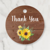 Vrijgezellenfeest rustiek zonnebloemhout dank u Fa Bedankjes Labels (Achterkant)