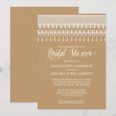 Vrijgezellenfeest rustieke  kanten typografie kaart (Voorkant / Achterkant)