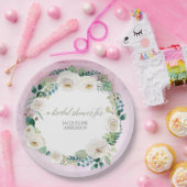 Vrijgezellenfeest rustieke krans lavendel witte ro papieren bordje (Feest)