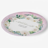 Vrijgezellenfeest rustieke krans lavendel witte ro papieren bordje (Gekanteld)