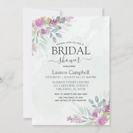 Vrijgezellenfeest Rustieke Waterverf Bloemen Eucal Kaart (Voorkant)