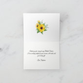 Vrijgezellenfeest rustieke zonnebloem lampjes dank bedankkaart (Binnen)