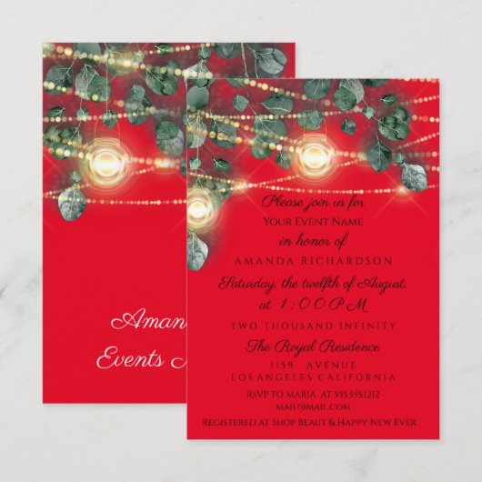 Vrijgezellenfeest Rustige Hood Gold Red Jars Light Kaart (Voorkant / Achterkant)