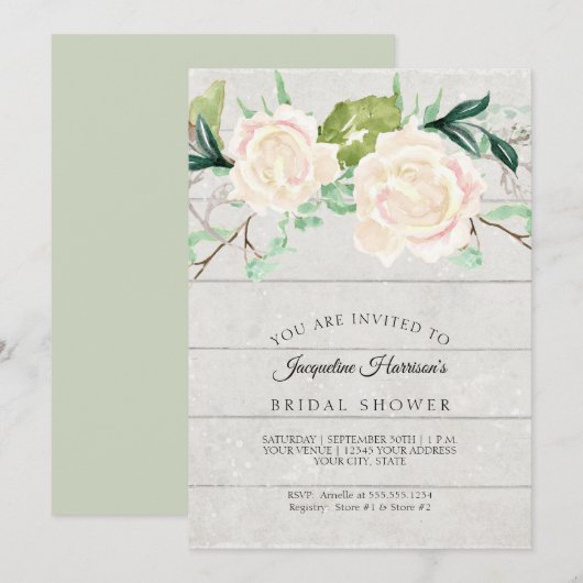 Vrijgezellenfeest Rustige houten Waterverf Ivory R Kaart (Voorkant / Achterkant)