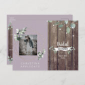 Vrijgezellenfeest Rustige lichten en houtenfotolav Uitnodiging Briefkaart (Voorkant / Achterkant)