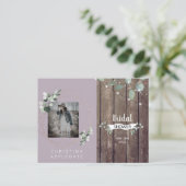 Vrijgezellenfeest Rustige lichten en houtenfotolav Uitnodiging Briefkaart (Staand voorkant)