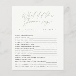 Vrijgezellenfeest Sage Green Wat zei de bruidegom