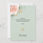 Vrijgezellenfeest Sage Groen Bloemen Dank u kaart (Achterkant)