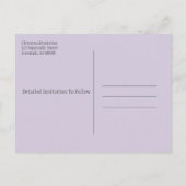 Vrijgezellenfeest Save the Date Dry Lavender Bunel Aankondigingskaart (Achterkant)