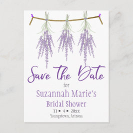 Vrijgezellenfeest Save the Date Dry Lavender Bunel Aankondigingskaart