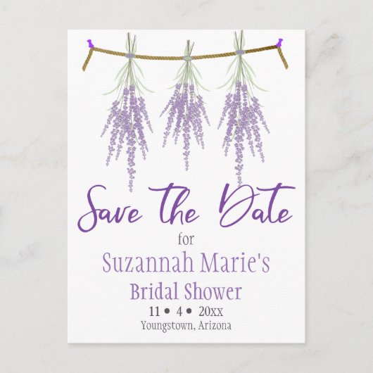 Vrijgezellenfeest Save the Date Dry Lavender Bunel Aankondigingskaart (Voorkant)