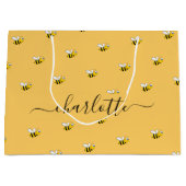 Vrijgezellenfeest schattige hommels monogram groot cadeauzakje (Voorkant)