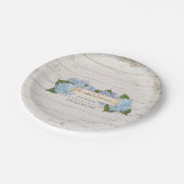 vrijgezellenfeest Schip Hout  Blue Hydrangea Papieren Bordje (Gekanteld)