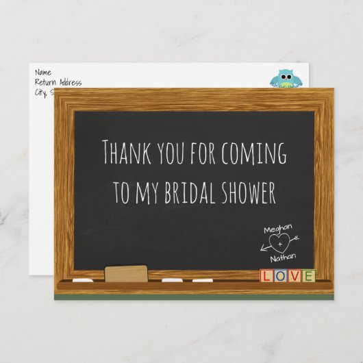 Vrijgezellenfeest schoolleraar Dank u Briefkaart (Voorkant / Achterkant)