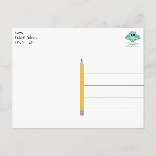 Vrijgezellenfeest schoolleraar Dank u Briefkaart (Achterkant)