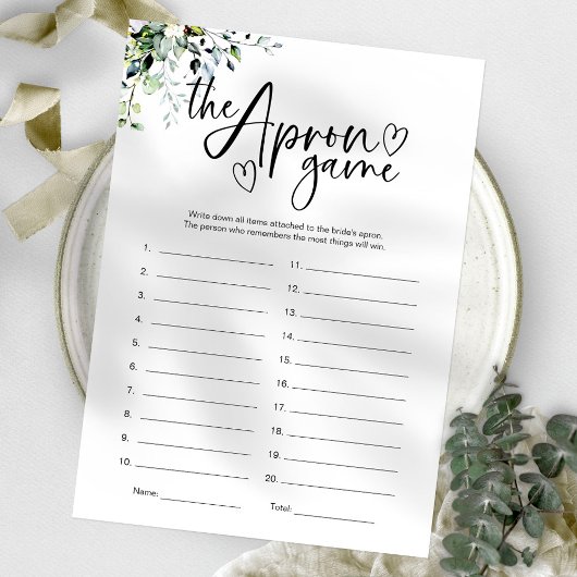 Vrijgezellenfeest Schort Memory Game Kaart