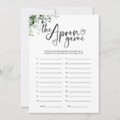 Vrijgezellenfeest Schort Memory Game Kaart (Voorkant)