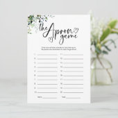 Vrijgezellenfeest Schort Memory Game Kaart (Staand voorkant)