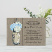 Vrijgezellenfeest Schuur Hout Mason Jar Hydrangeas Kaart (Staand voorkant)