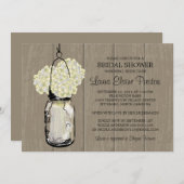 Vrijgezellenfeest Schuur Hout Mason Jar Hydrangeas Kaart (Voorkant / Achterkant)