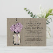 Vrijgezellenfeest Schuur Hout Mason Jar Hydrangeas Kaart (Staand voorkant)