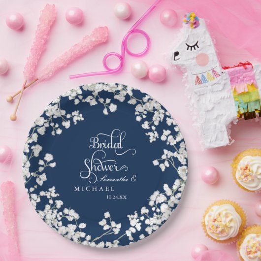 Vrijgezellenfeest Script Baby's Breath Rustic Coun Papieren Bordje (Feest)