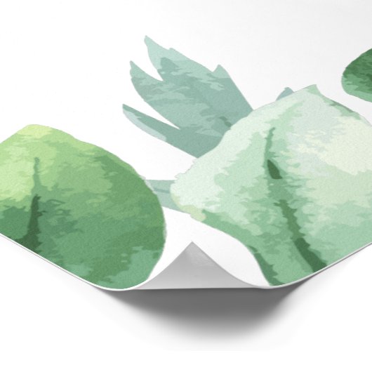 Vrijgezellenfeest Script Waterverf Greenery Welkom Poster (Hoek)