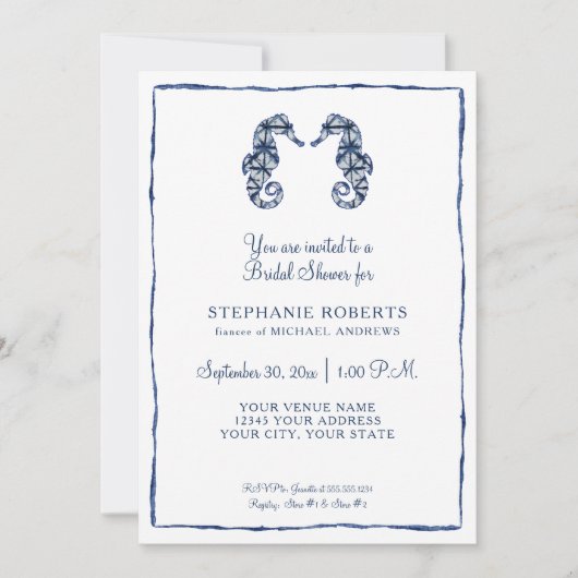 Vrijgezellenfeest Shibori Zeepaardjes Ocean Beach  Kaart (Voorkant)