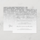 vrijgezellenfeest Silver Bokeh Sparkle Lights Kaart (Voorkant / Achterkant)