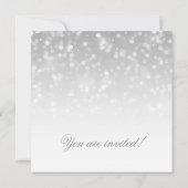 vrijgezellenfeest Silver Bokeh Sparkle Lights Kaart (Achterkant)