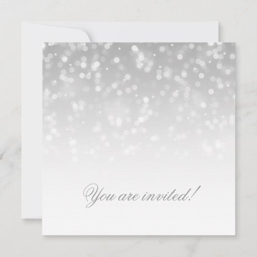 vrijgezellenfeest Silver Bokeh Sparkle Lights Kaart (Achterkant)