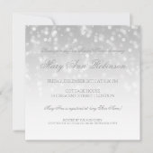 vrijgezellenfeest Silver Bokeh Sparkle Lights Kaart (Voorkant)