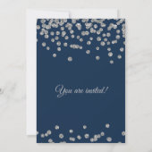 Vrijgezellenfeest Silver Faux Glitter Confetti Nav Kaart (Achterkant)