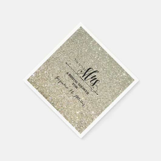 Vrijgezellenfeest Silver Glitter Future Mrs Modern Servet (Hoek)