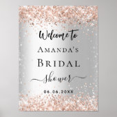 Vrijgezellenfeest Silver roos Gold Welkom Poster (Voorkant)