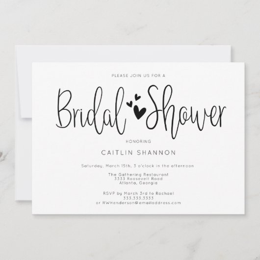 Vrijgezellenfeest Simple Black White Kaart (Voorkant)