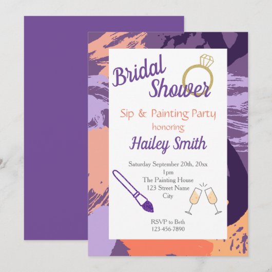 Vrijgezellenfeest Sip en Schilderpartij Kaart (Voorkant / Achterkant)