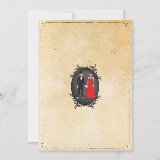 vrijgezellenfeest Skelet Skelet Skelet Halloween G Kaart (Achterkant)