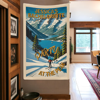 Vrijgezellenfeest Skipartij Oude Stijl Lake Tahoe Spandoek
