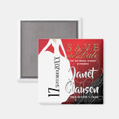 Vrijgezellenfeest - Sla de datum op - Rood Magneet (Voorkant / Achterkant)