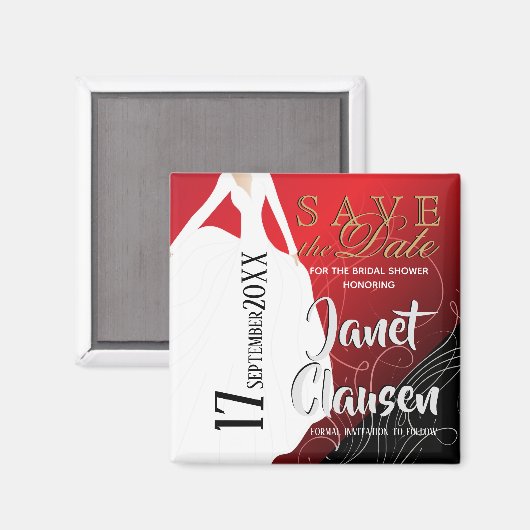 Vrijgezellenfeest - Sla de datum op - Rood Magneet (Voorkant / Achterkant)