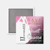 Vrijgezellenfeest - Sla de datum op - Roze Magneet (Voorkant / Achterkant)