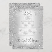 Vrijgezellenfeest Snowflake Monogram Weddenschap Kaart (Voorkant / Achterkant)