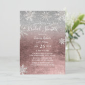 Vrijgezellenfeest Snowflakes Moderne Roos Gold & S Kaart (Staand voorkant)