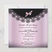Vrijgezellenfeest Soft Pink Black Lace Kaart (Achterkant)