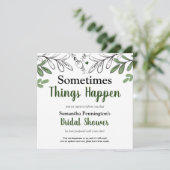 Vrijgezellenfeest soms gebeurt het uitgesteld kaart (Staand voorkant)