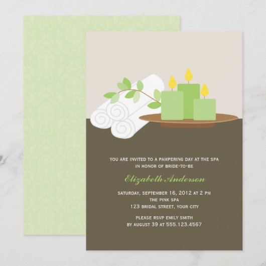 Vrijgezellenfeest spa {groen} kaart (Voorkant / Achterkant)