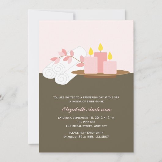 Vrijgezellenfeest spa {roze} kaart (Voorkant)